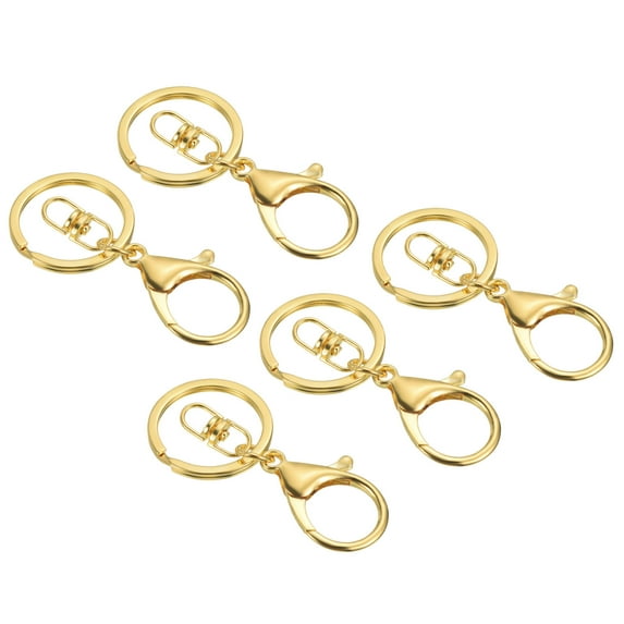 Uxcell Key Chain Ring Lobster Clasp Keyring Trigger Clip Keychain Holder for Arts Crafts Golden