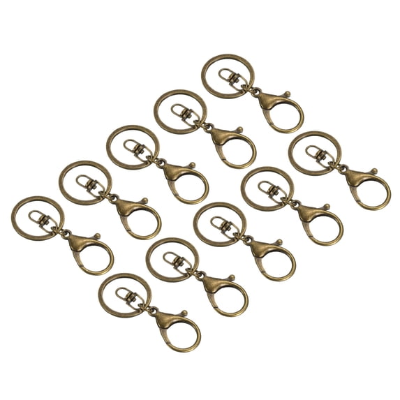 Uxcell Key Chain Rings Lobster Clasps Keyring Keychain Holder, Blue 10 Pack