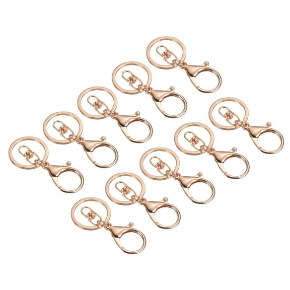 Uxcell Key Chain Rings Lobster Clasps Keyring Keychain Holder, Rose Gold 10 Pack