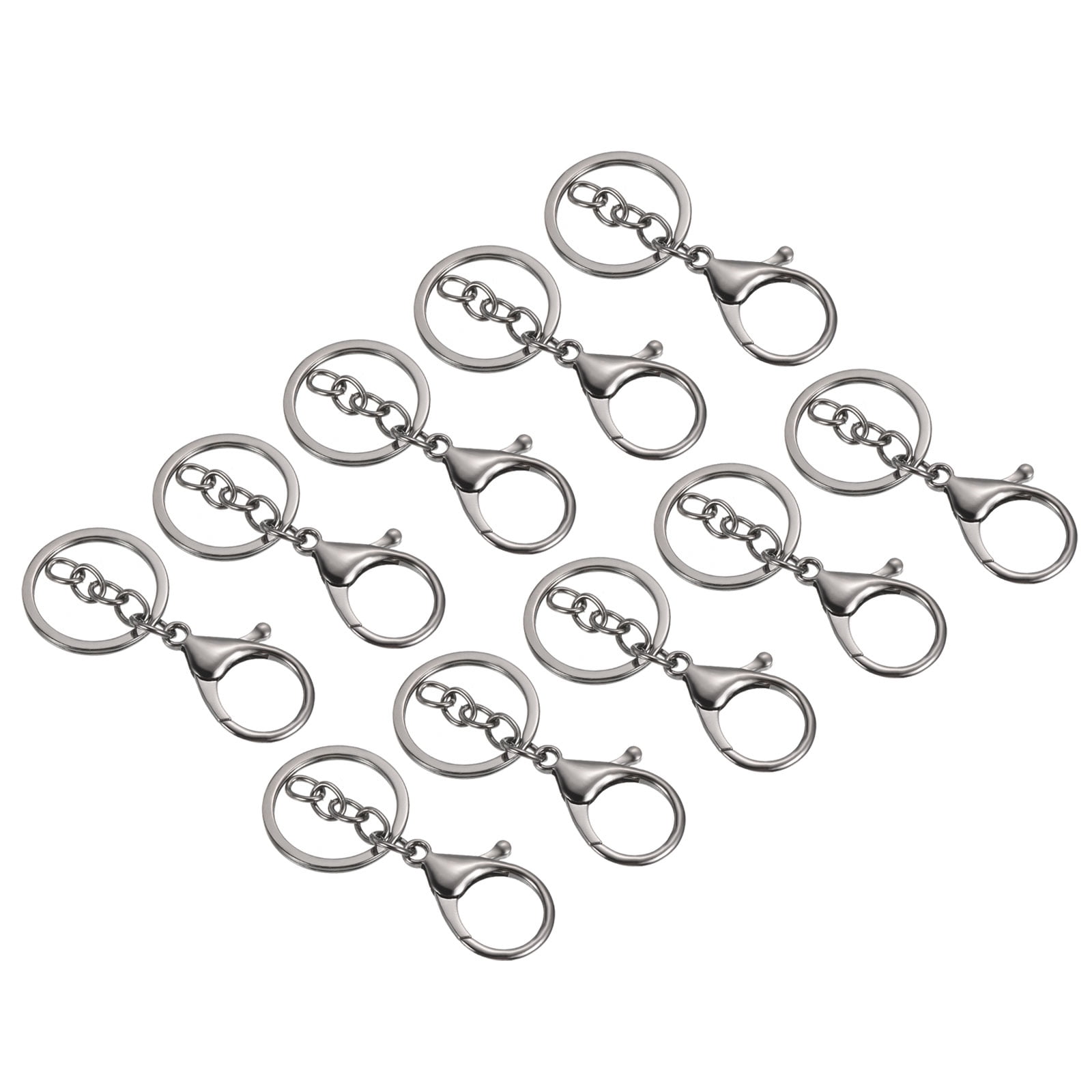 Uxcell Key Chain Rings Lobster Clasps Keyring Keychain Holder, Golden 10  Pack