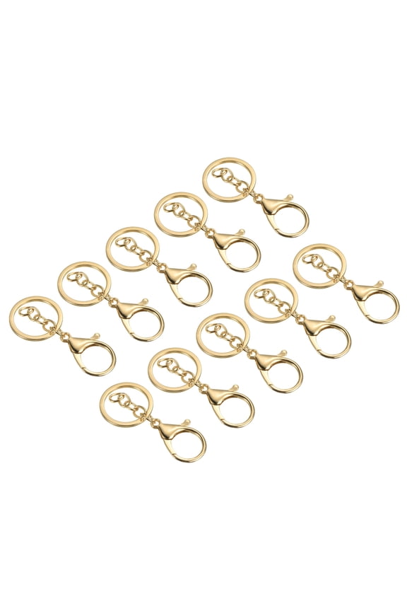 Key Chain Rings Lobster Claw Clasps Keychain Holder for Arts, Gold 10 Pack
