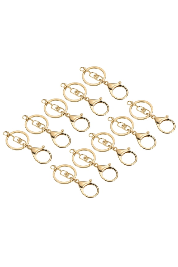 Key Chain Rings Lobster Claw Clasps Keyring for DIY, Gold 10 Pack