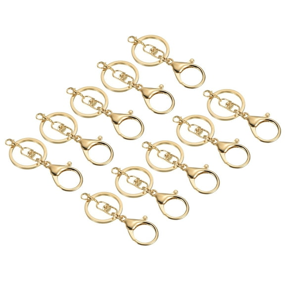 Uxcell Key Chain Rings Lobster Claw Clasps Keyring for DIY, Gold 10 Pack