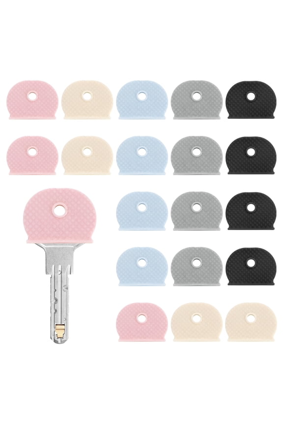 Key Covers Caps [40Pcs] - Key Color Head Identifiers Sleeves Tags - [Mixcolor - Silicone] Keys Tags Protectors