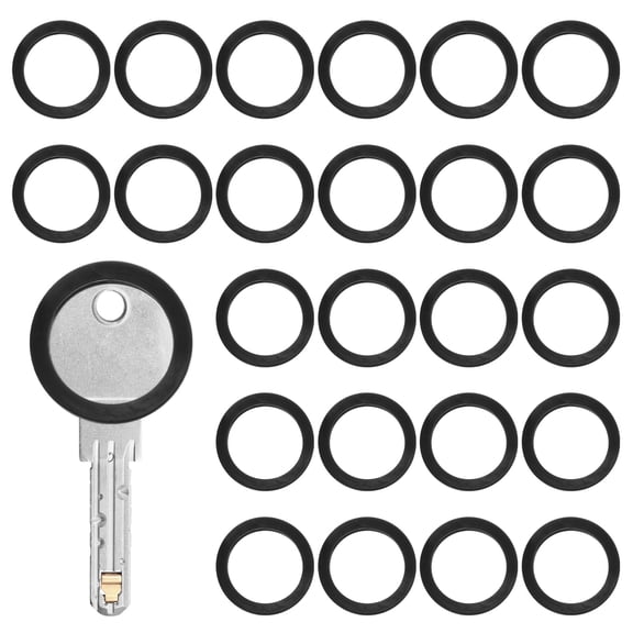 Uxcell Key Covers Caps [40Pcs] - Key Color Rings Identifiers Sleeves Tags - [Black - Silicone] Keys Tags Protectors