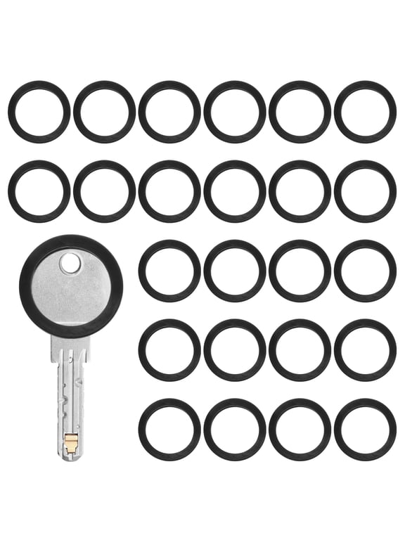 Key Covers Caps [40Pcs] - Key Color Rings Identifiers Sleeves Tags - [Black - Silicone] Keys Tags Protectors
