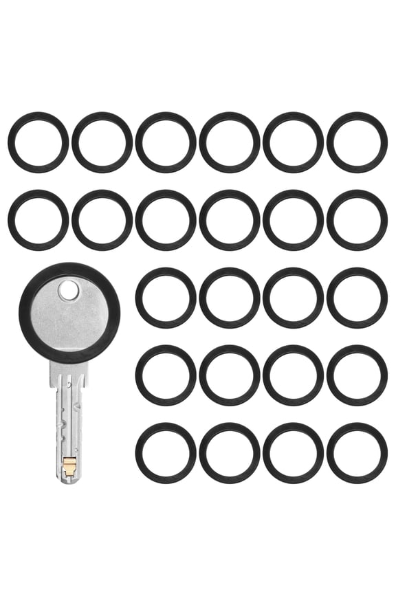 Key Covers Caps [40Pcs] - Key Color Rings Identifiers Sleeves Tags - [Black - Silicone] Keys Tags Protectors