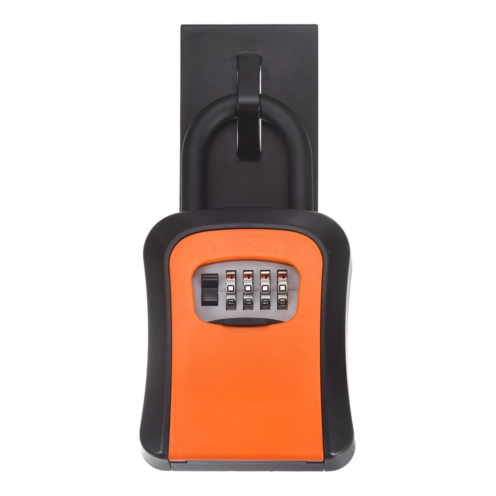 Uxcell Key Lock Box with Code, (4.7 x 3.9 Inch, Orange), Resettable Combination Lockbox Portable Key Storage Box with Wall-Mounted Bracket, Suit - for Home Entrance/Garage/Warehouse