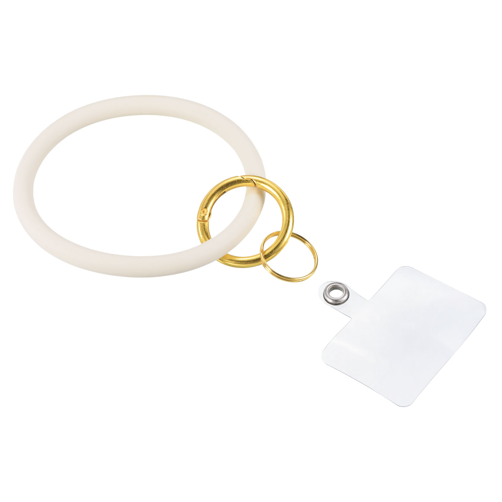 Uxcell Key Ring Bracelet Silicone Wrist Keychain Circle Wristlet ...