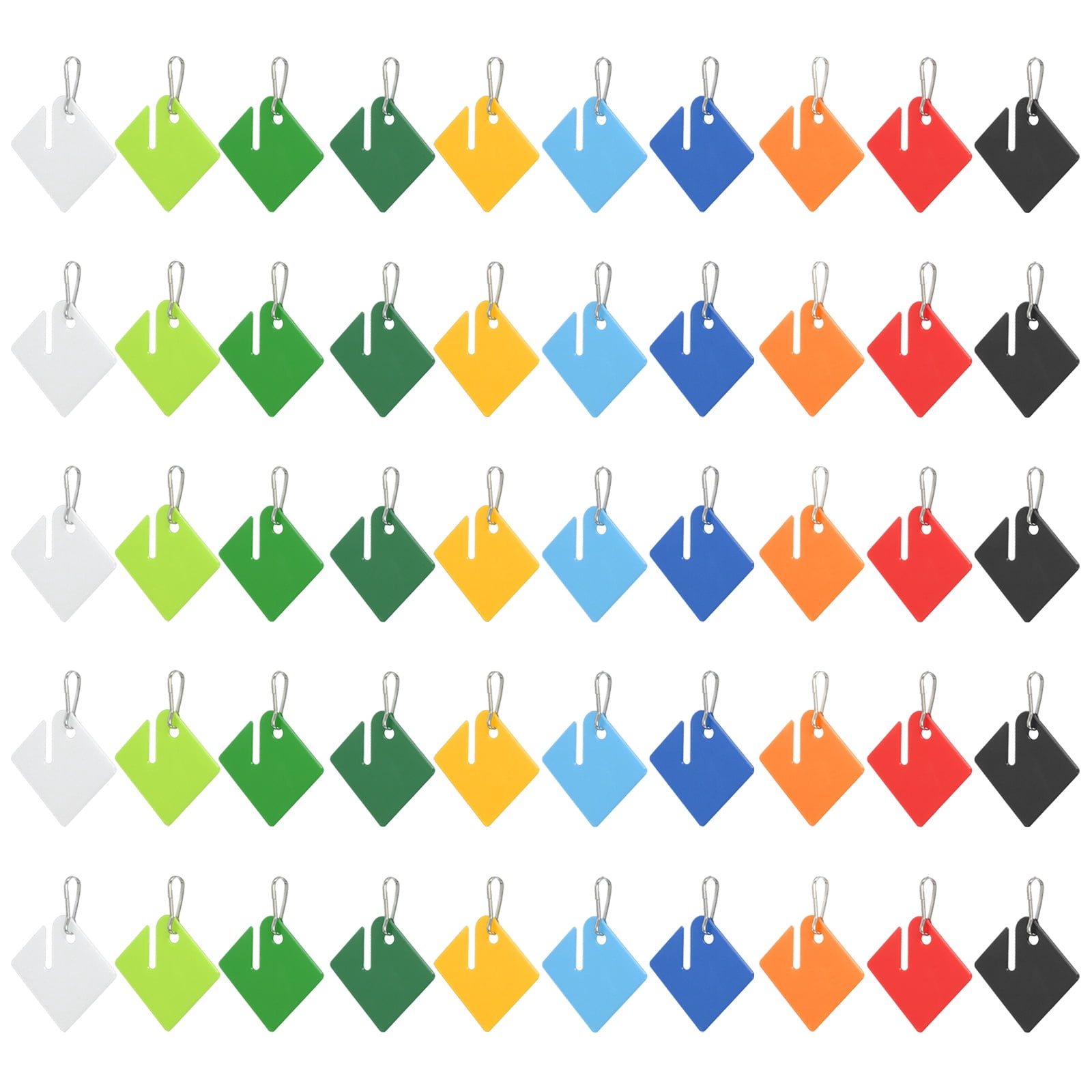 Uxcell Key Tags Plastic Slotted Tags, 20 Pcs Hanging Tags with Metal Snap Hooks for Key Gym Cabinet Bag, Dark Green