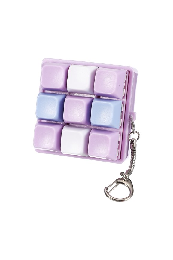 Keyboard Fidget Keychain, Keyboard Fidget Toy Button Finger Clicker Decompression Toys, Stress Relieve Gifts for Adult to Relieve Stress Pass the Time, Style R