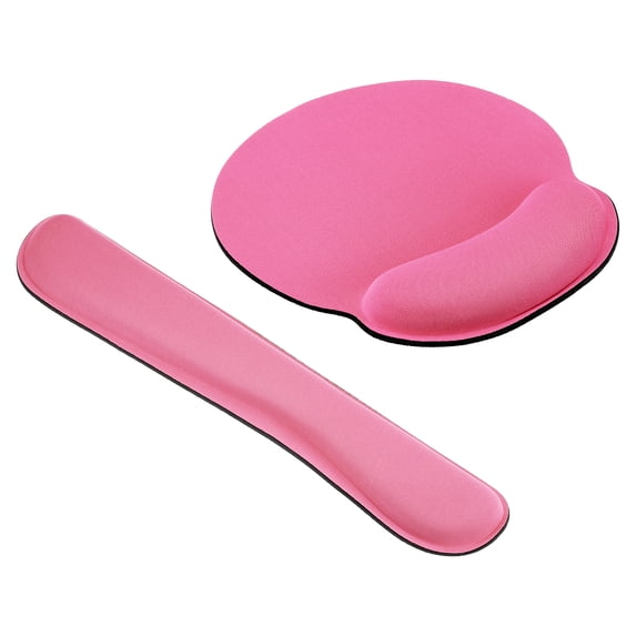 Uxcell Keyboard Wrist Pad Mouse Wrist Rest Ergonomic Wrist Support Comfortable Memory Foam Style 3, Pink 1 Set
