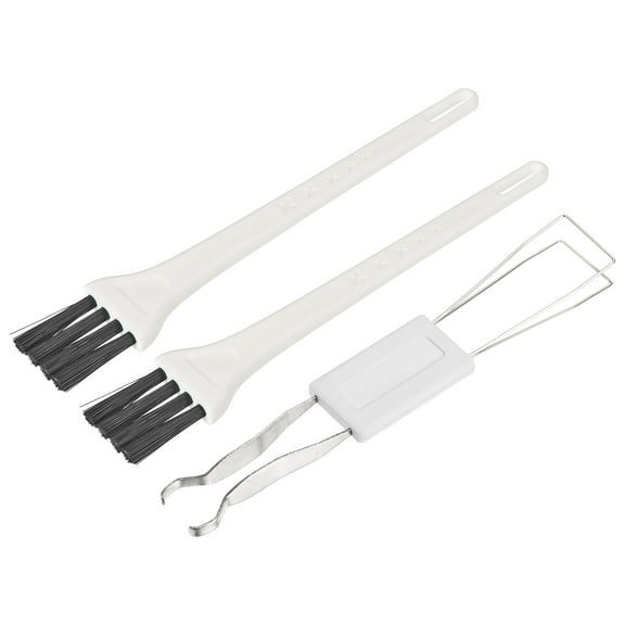 Uxcell Keycap Puller Removal Tool Kit with 2 Brushes White Handle Black Bristles, 3 Count