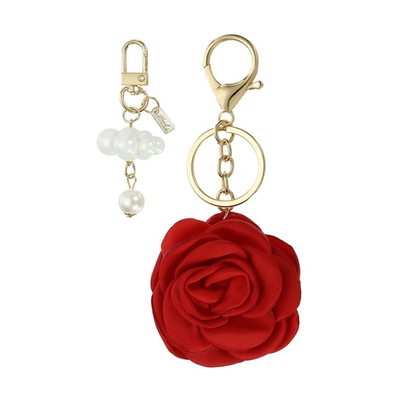 Uxcell Keychains Enameled Charm Personalized Key Ring Cute Keychain Purse Bag Accessories Red