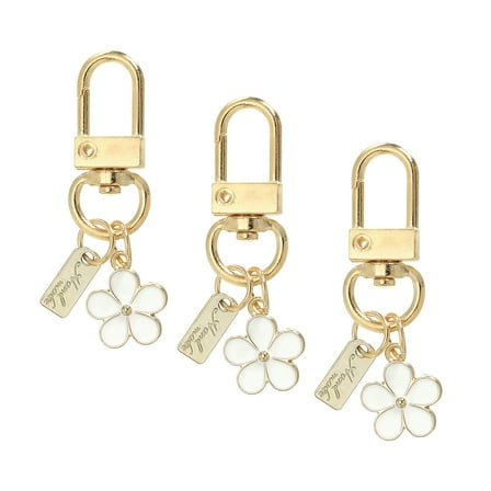 Uxcell Keychains Enameled Charm Personalized Key Ring Cute Keychain Purse Bag Accessories White