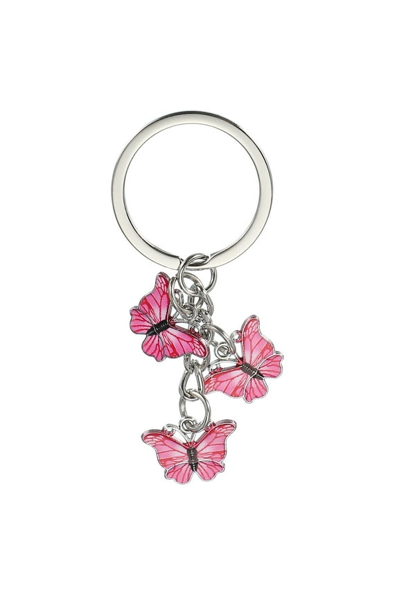 Keychains for Women, Enameled Charm Keychain Car Key Ring Pendant Key Chains, Handbag Decor Glossy Pink