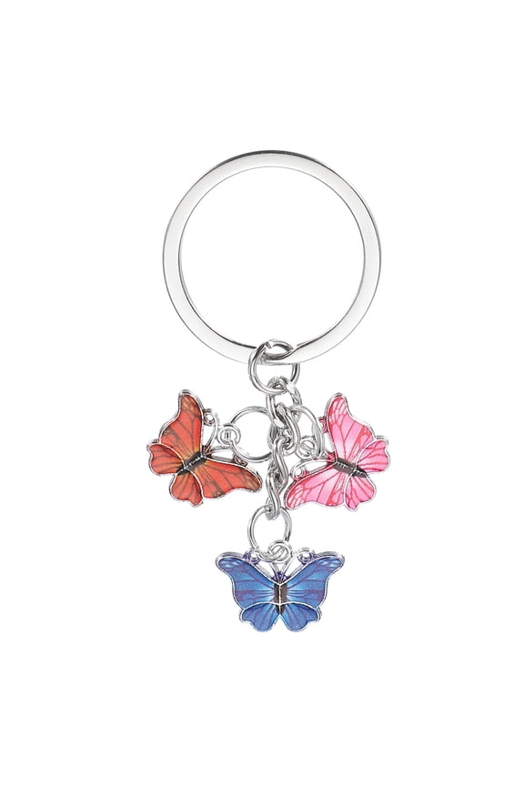 Keychains for Women, Enameled Charm Keychain Car Key Ring Pendant Key Chains, Handbag Decor Pink Purple