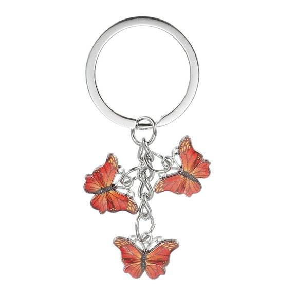 Uxcell Keychains for Women, Enameled Charm Keychain Car Key Ring Pendant Key Chains, Handbag Decor Red