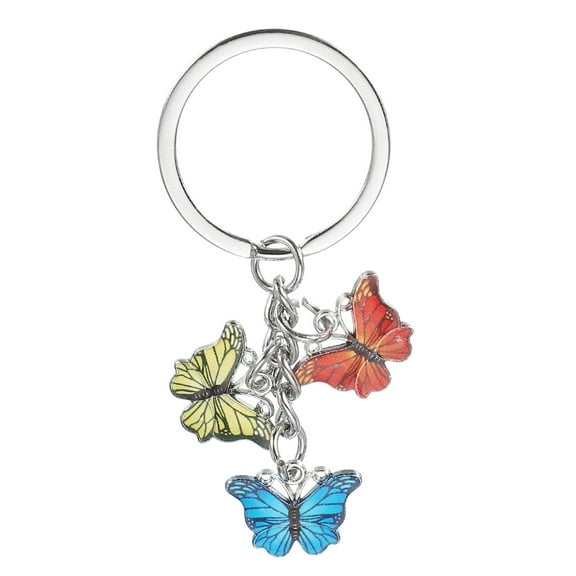 Uxcell Keychains for Women, Enameled Charm Keychain Car Key Ring Pendant Key Chains, Handbag Decor Yellow/Blue/Red