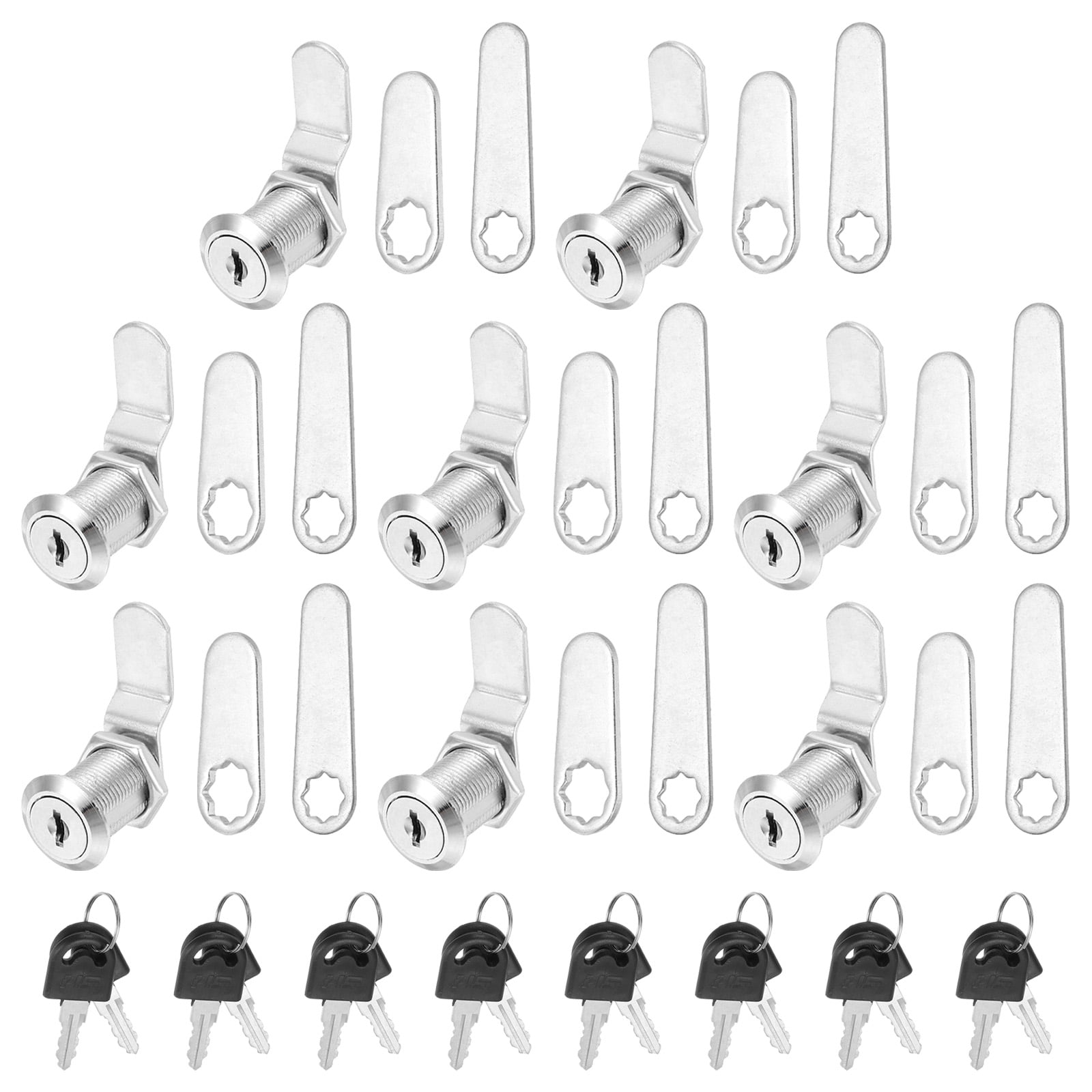 Uxcell Keyed Alike Cabinet Locks 1/8 Inch with Key for RV Drawer Storage, Silver 8 Pack