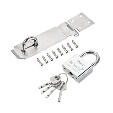 Uxcell Keyed Different Door Latch Hasp Lock with Padlock Screws 5"