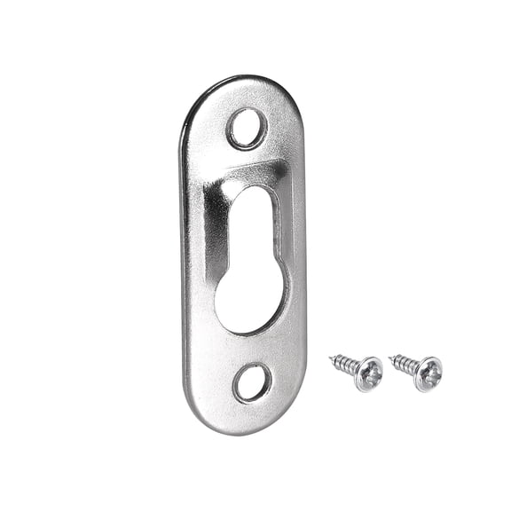 Uxcell Keyhole Hanging Plate 1.65'' x 0.63'' Single Hole Hook Iron Silver Tone 20 Pcs