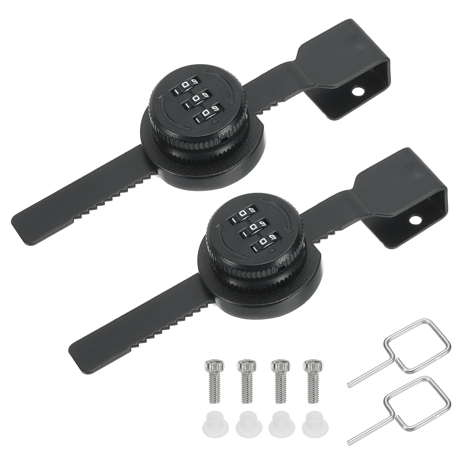 Uxcell Keyless Cabinet Lock, 2Pcs Zinc Alloy 3 Digit Password Combination Lock for Cabinet Door Latch, (Black)