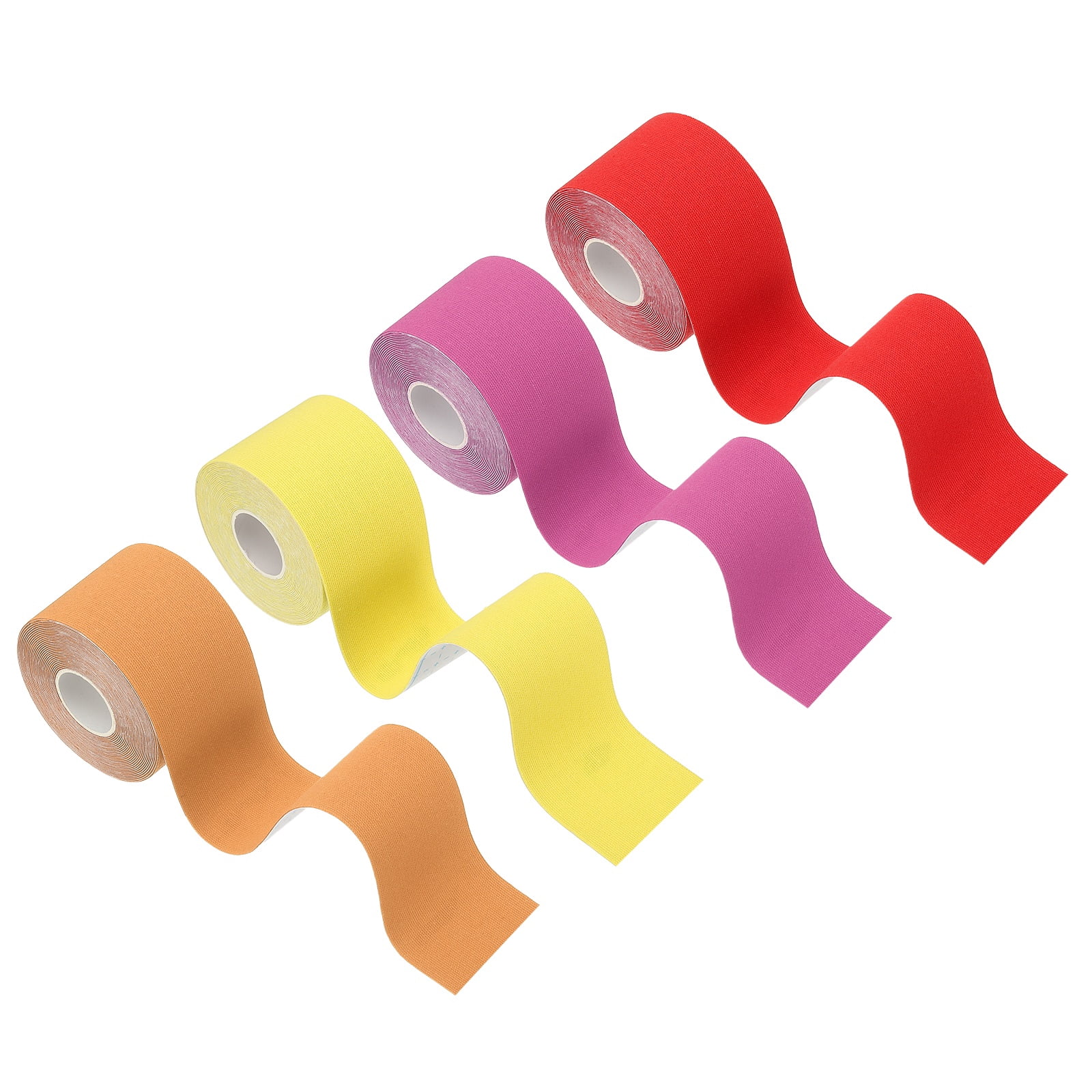 Uxcell Kinesiology Tape, Adhesive Cotton Sport Muscle Support Tapes Waterproof Elastic Tape for Knee Ankle Wrist Shoulder Red/Rose Red/Yellow/Orange