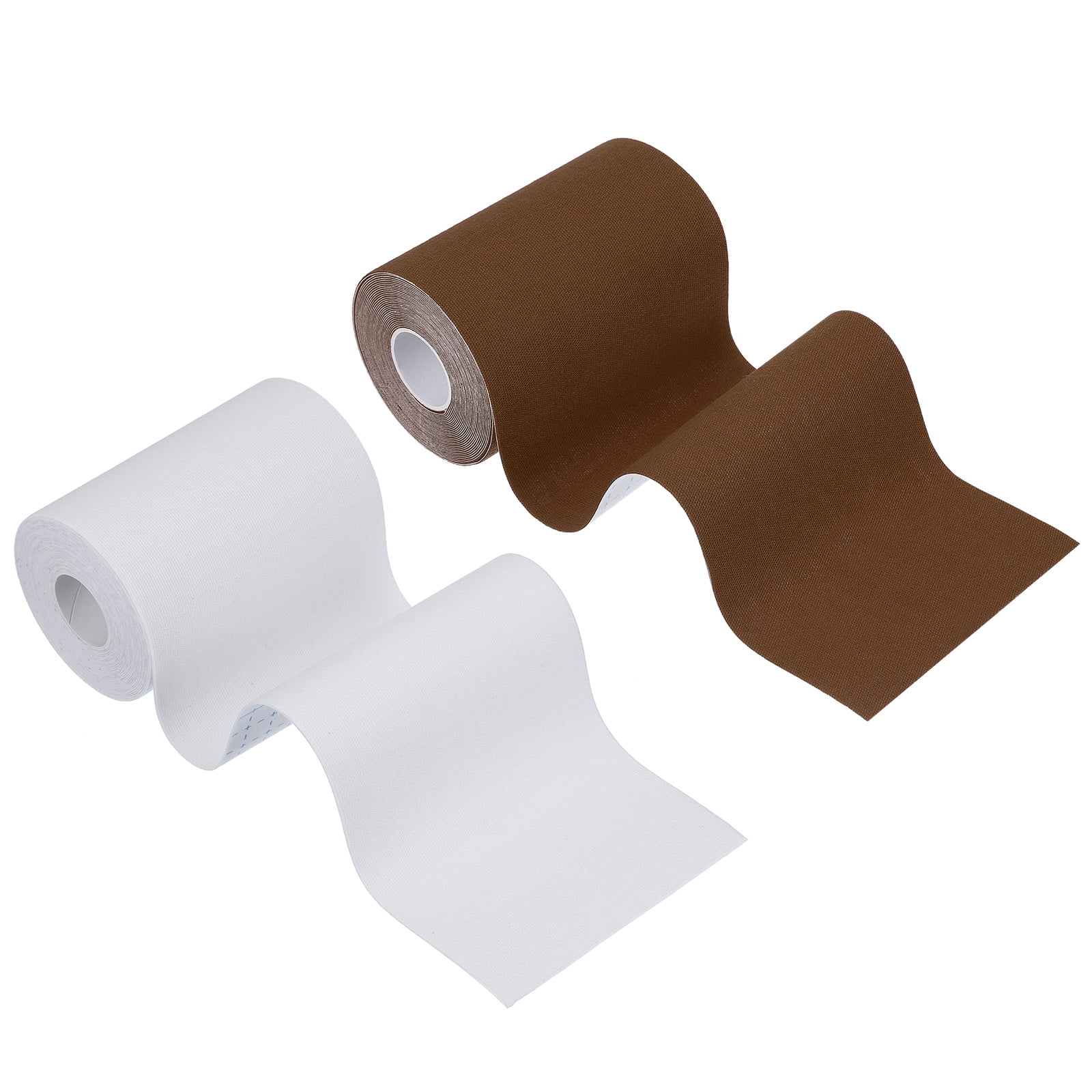 Uxcell Kinesiology Tape, Adhesive Cotton Sports Muscle Support Tape Waterproof Elastic Tape for Knee Ankle Wrist Brown/White