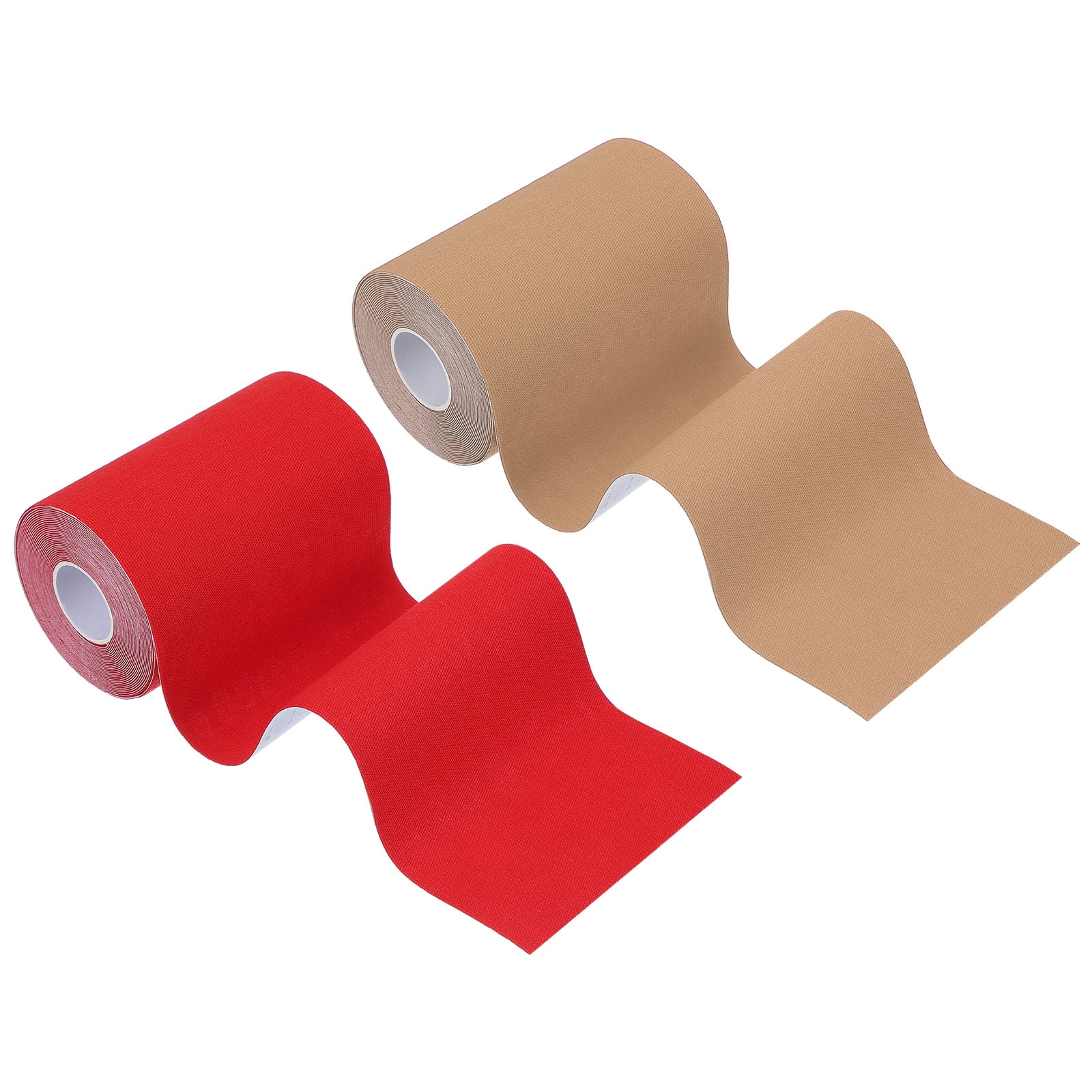Uxcell Kinesiology Tape, Adhesive Cotton Sports Muscle Support Tape Waterproof Elastic Tape for Knee Ankle Wrist Light Skin Color/Red