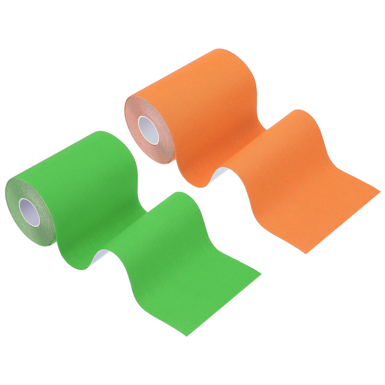 Uxcell Kinesiology Tape, Adhesive Cotton Sports Muscle Support Tape Waterproof Elastic Tape for Knee Ankle Wrist Orange/Green