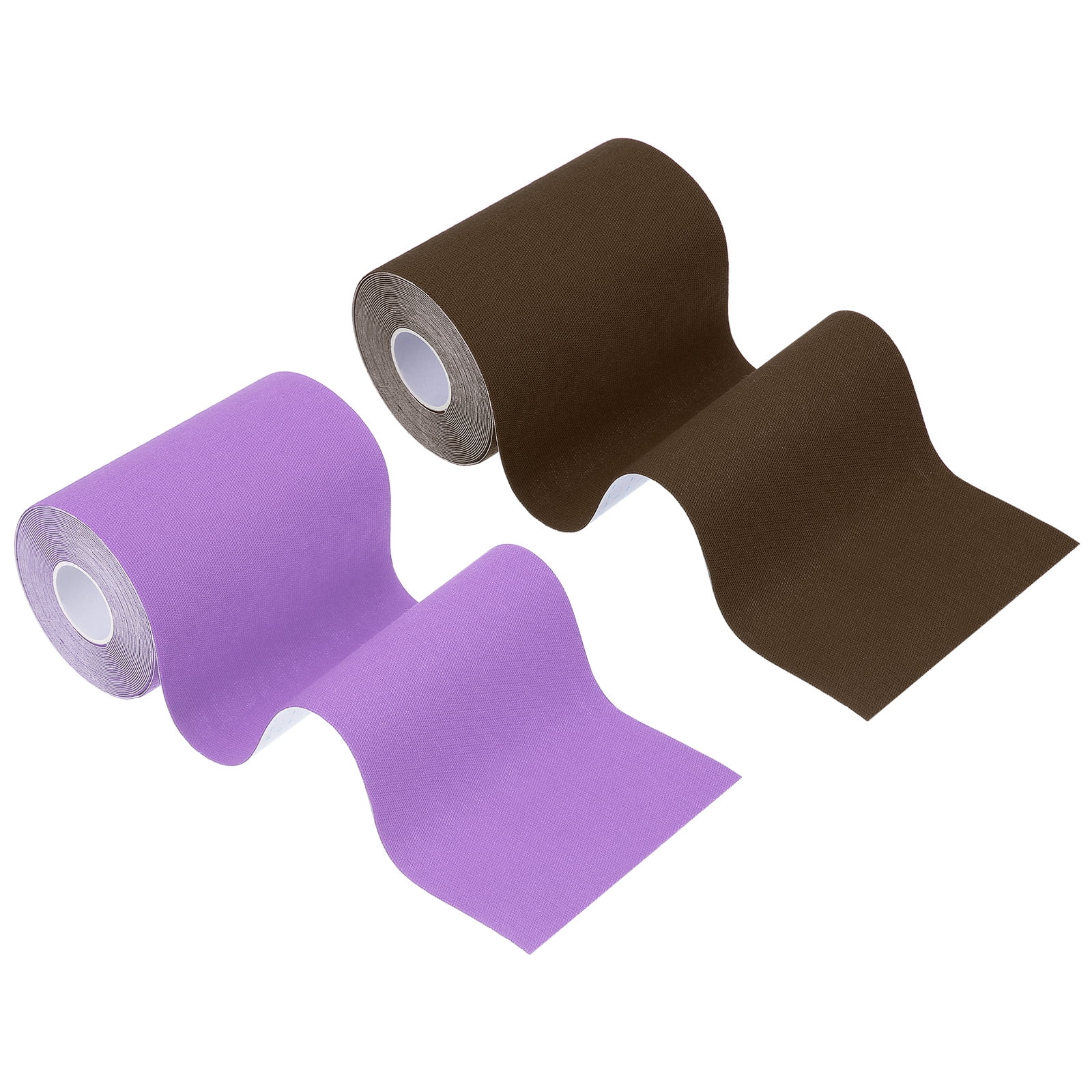 Uxcell Kinesiology Tape, Adhesive Cotton Sports Muscle Support Tape Waterproof Elastic Tape for Knee Ankle Wrist Purple/Coffee Color