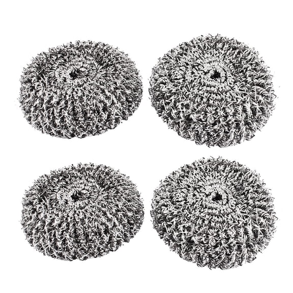 Uxcell Kitchen Bowl Pot Pan Stainless Steel Wire Scouring Pad Scrubber Cleaner Cleaning Tool 70mm Dia 2pcs
