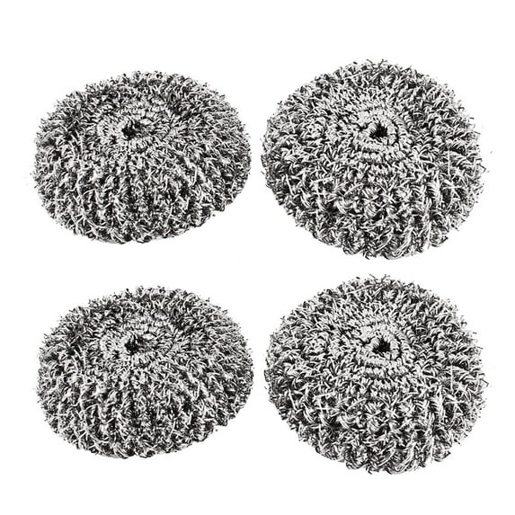 Uxcell Kitchen Bowl Pot Pan Stainless Steel Wire Scouring Pad Scrubber Cleaner Cleaning Tool 70mm Dia 2pcs