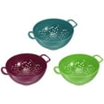 thumbnail image 1 of Uxcell Kitchen Colander Set, Plastic Mesh Strainer Baskets with Handles-Army Green+Green+Purple(3 Pcs), 1 of 5