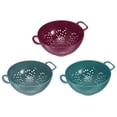thumbnail image 1 of Uxcell Kitchen Colander Set, Plastic Mesh Strainer Baskets with Handles-Light Blue+Army Green+Purple(3 Pcs), 1 of 5