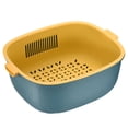 thumbnail image 1 of Uxcell Kitchen Colander Set with Handle, Plastic Washing Bowl and Food Strainer Pasta Drainer Basket-Blue, 1 of 6