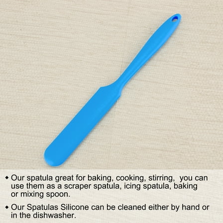 Uxcell Kitchen Cooking Silicone Jar Spatula Heat Resistant Turner Scraper Baking Utensils Blue