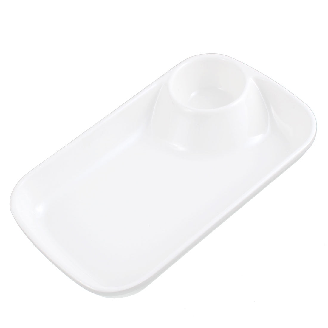 Uxcell Kitchen Rectangle 2 Slots Food Soy Mini Dish Plate 4 Inch Width ...