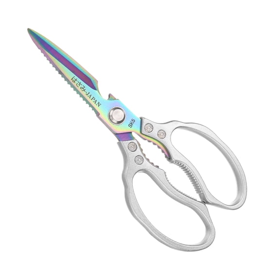 Uxcell Kitchen Scissors, 9" Multi-Purpose Stainless Steel Electroplated Blade Heavy Kitchen Shears for Food Lotus Handle [Silver Tone]