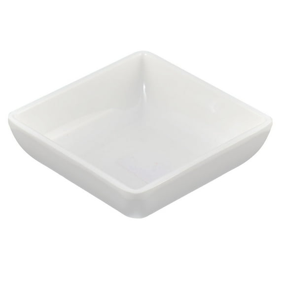 Uxcell Kitchen Square Plastic Plate Soy Dish Plate White 7.2 x 7.2cm