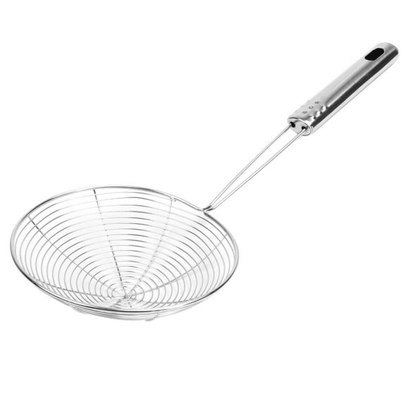 Uxcell Kitchenware 5" Dia Wire Mesh Colander Ladle Spoon 13.4" Long