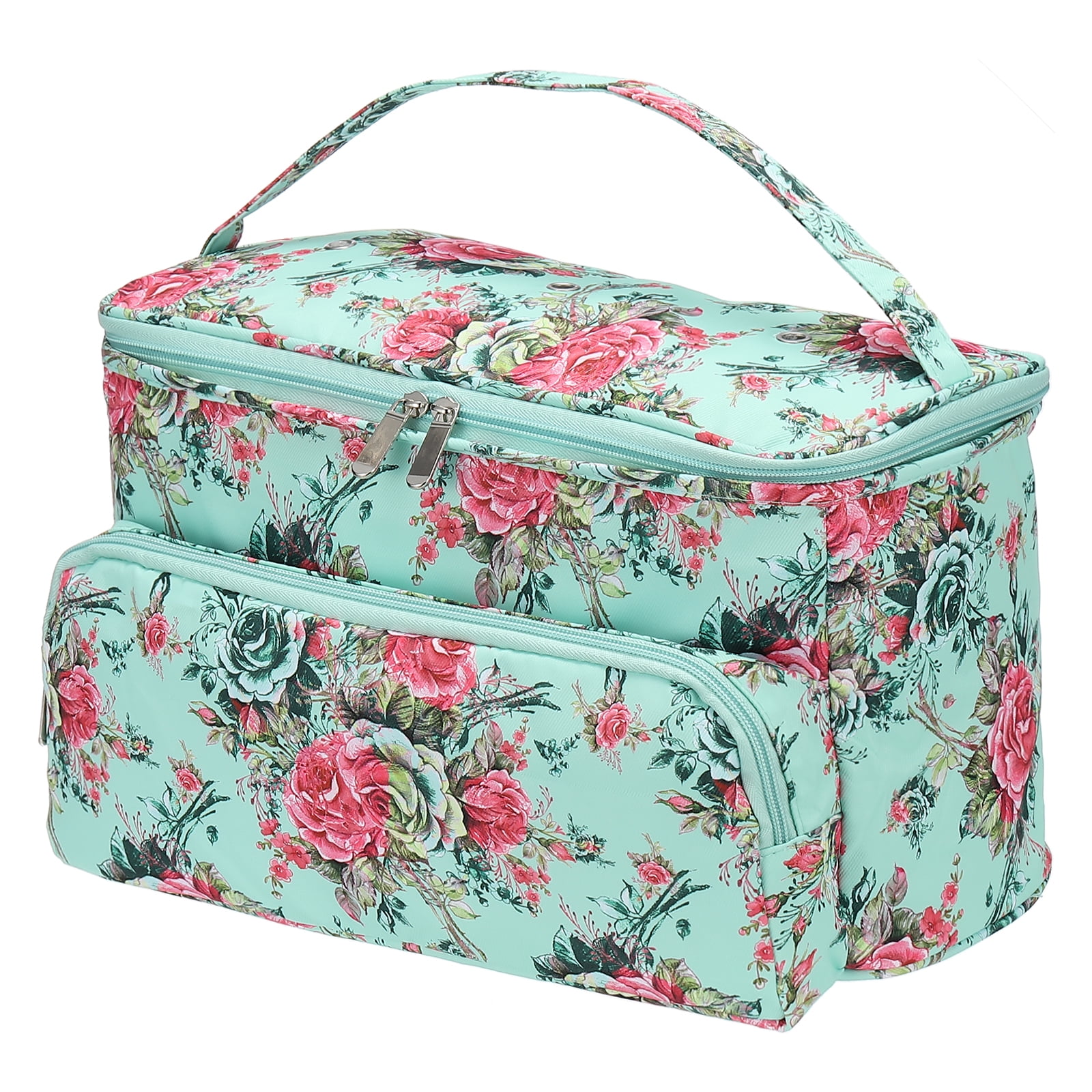 Uxcell Knitting Bag for Yarn Storage, Large Size Crochet Organizer Strap Case Holder with Pocket, Green
