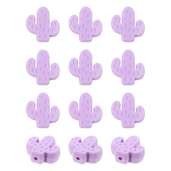Uxcell Knitting Needle Point Protectors, 12 Pack Needle Tip Stoppers Cactus Covers Caps Stitch Stopper, Purple