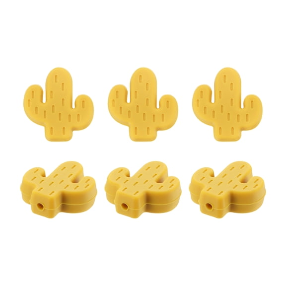 Uxcell Knitting Needle Point Protectors, 6 Pack Needle Tip Stoppers Cactus Covers Caps Stitch Stopper, Yellow