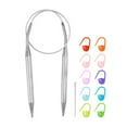 thumbnail image 1 of Uxcell Knitting Needles Size US 10.5(6.5mm) Circular Needle 16 Inch(40cm) Round Metal Stainless Steel Needle with Needle for Handmade Projects DIY Knitting, 1 of 7