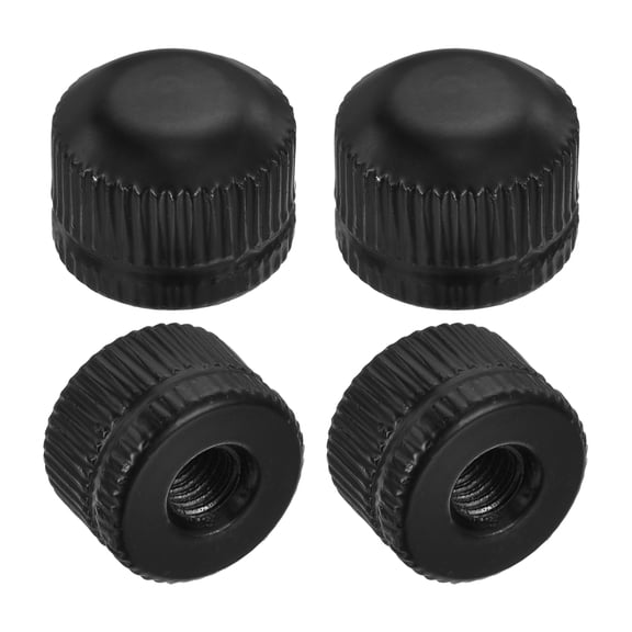 Uxcell Knurled Acorn Nuts M4-0.7x11 Carbon Steel, Threaded Cap Nuts Hand Knob Nuts for Household Light Fixture Electronics Machinery Auto Precision Equipment ( Black Baking Paint/ 25 Pcs)