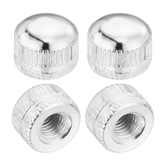 Uxcell Knurled Acorn Nuts M5-0.8x14 Carbon Steel, Threaded Cap Nuts Hand Knob Nuts for Household Light Fixture Electronics Machinery Precision Equipment ( Silver Chrome Plating/ 10 Pcs)
