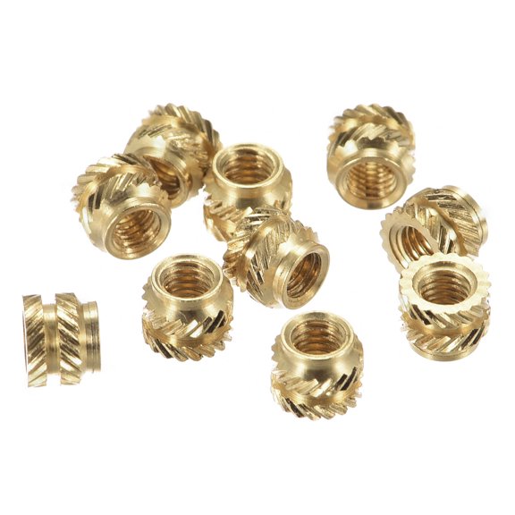 Uxcell 60 Pcs M3 x 4mm L x 5mm OD Uxcell Knurled Insert Nut Female Thread Brass Embedding Nut