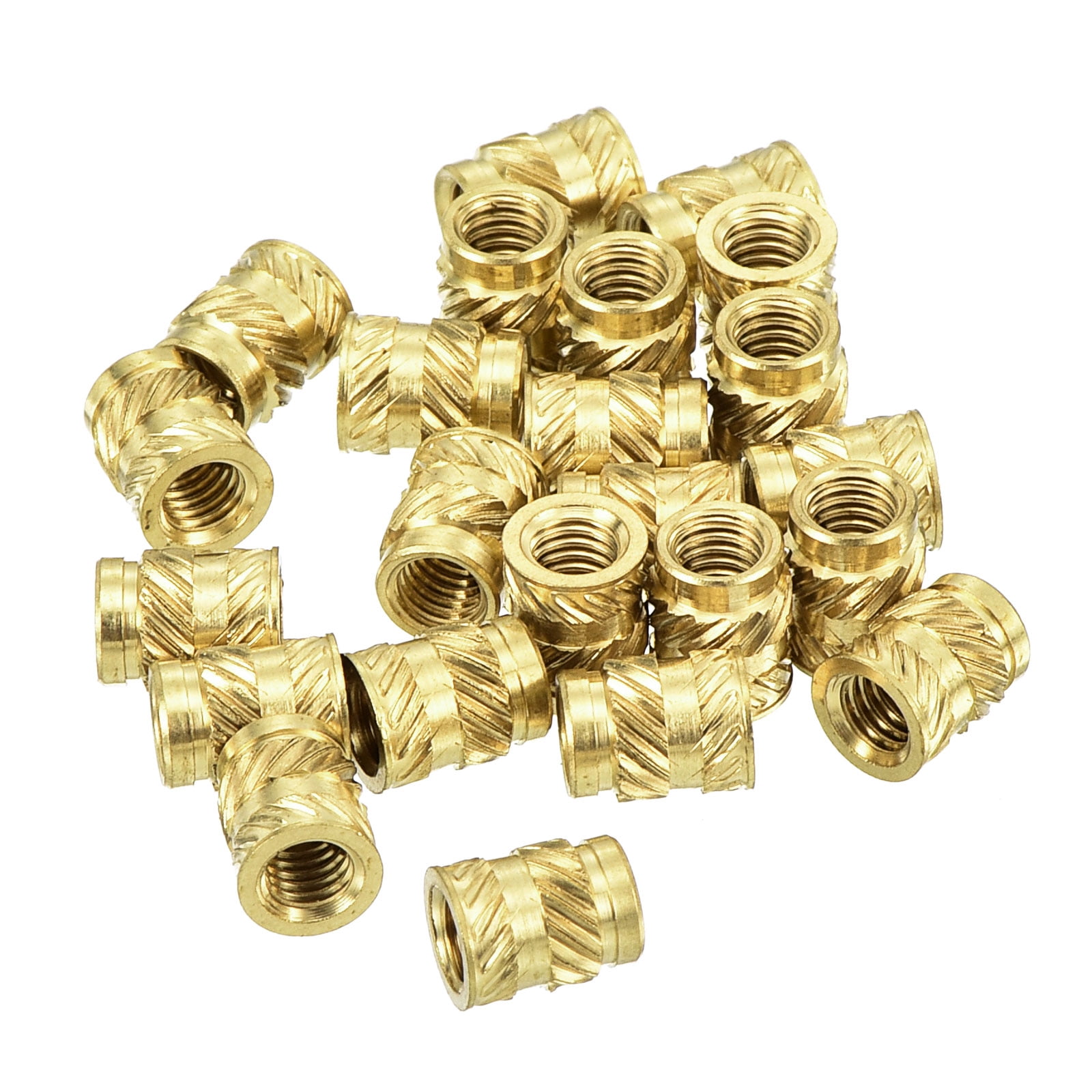 Uxcell Knurled Insert Nuts M3 x 5.7mm L x 4.6mm OD Female Brass ...